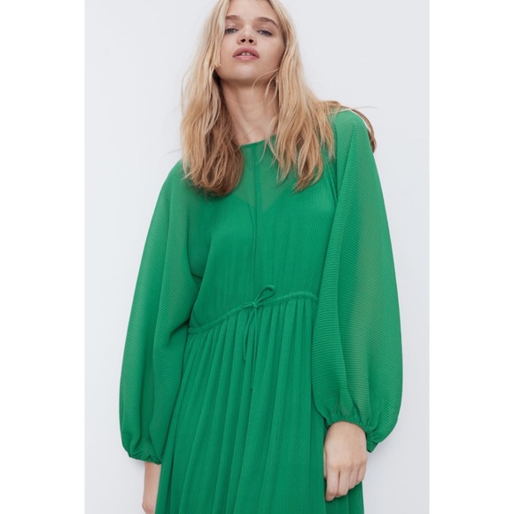 ZARA PLEATED DRESS - Picture 14 of 16